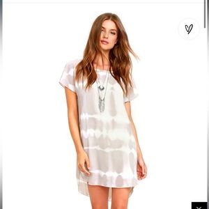 Gentle Fawn Tywyn Ivory and Light Grey Tie-Dye Shift Dress